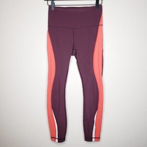 Lululemon Maroon Kick Serve Sweat Tights Sz 6